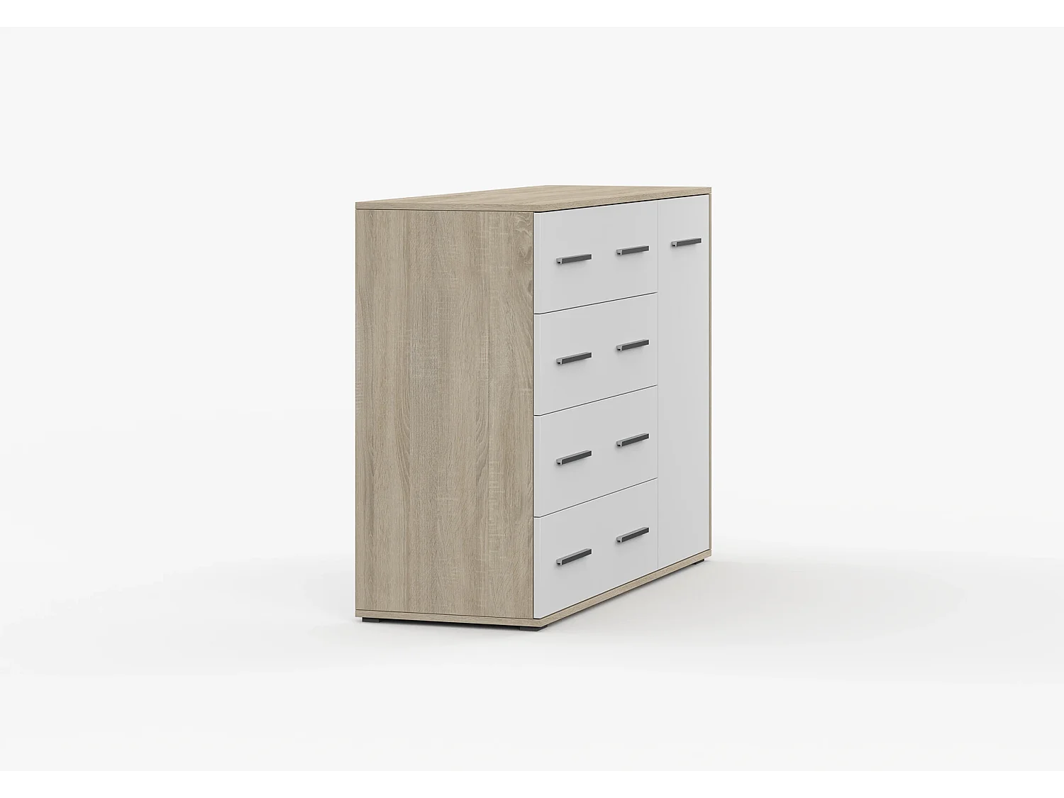 Commode Ilario II 135 cm - Chêne - Blanc