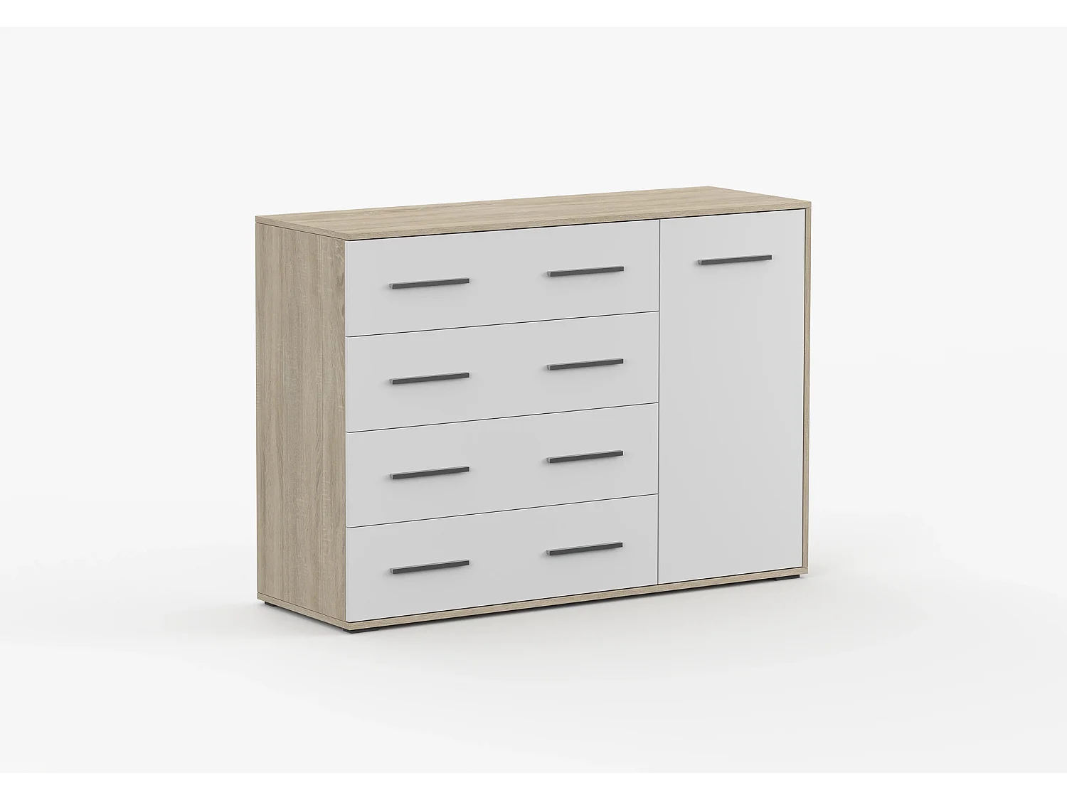 Commode Ilario II 135 cm - Chêne - Blanc