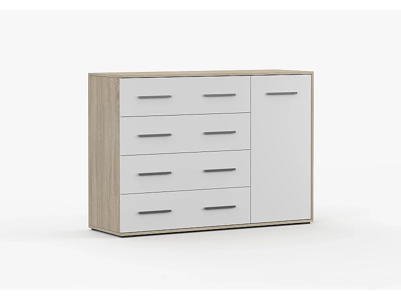 Commode Ilario II 135 cm - Chêne - Blanc