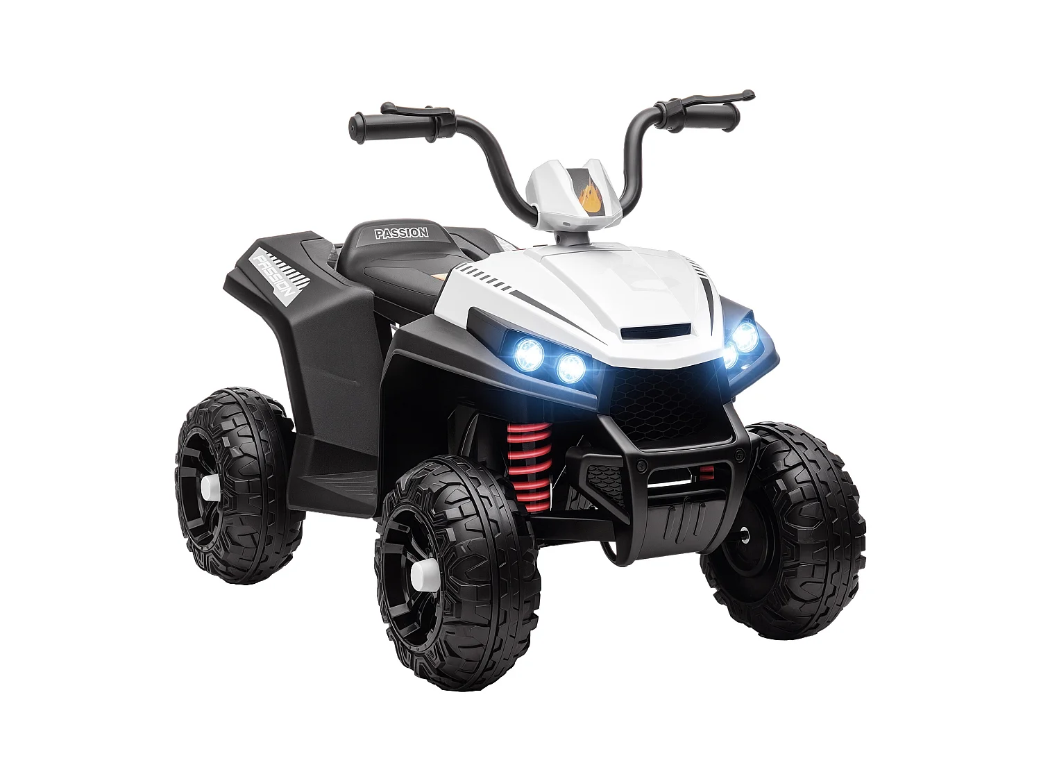 Quad électrique enfant 2 moteurs 12V 5 Km/h max. marche AV AR nombreux effets blanc