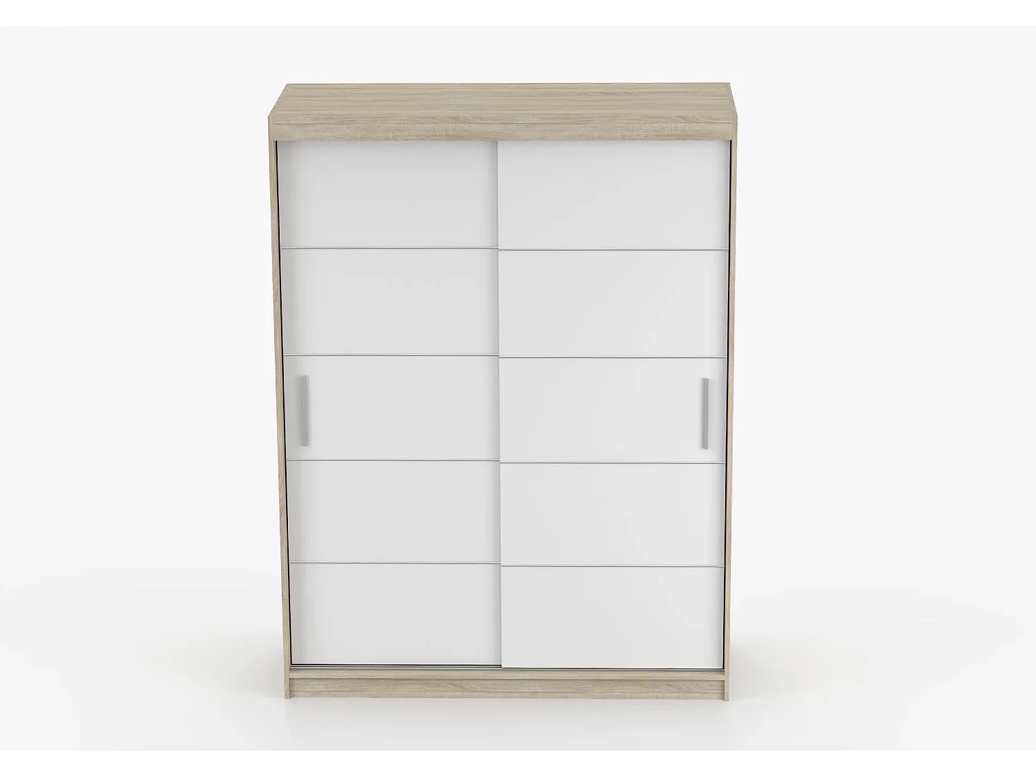 Armoire Aliona 150 cm - Chêne - Blanc