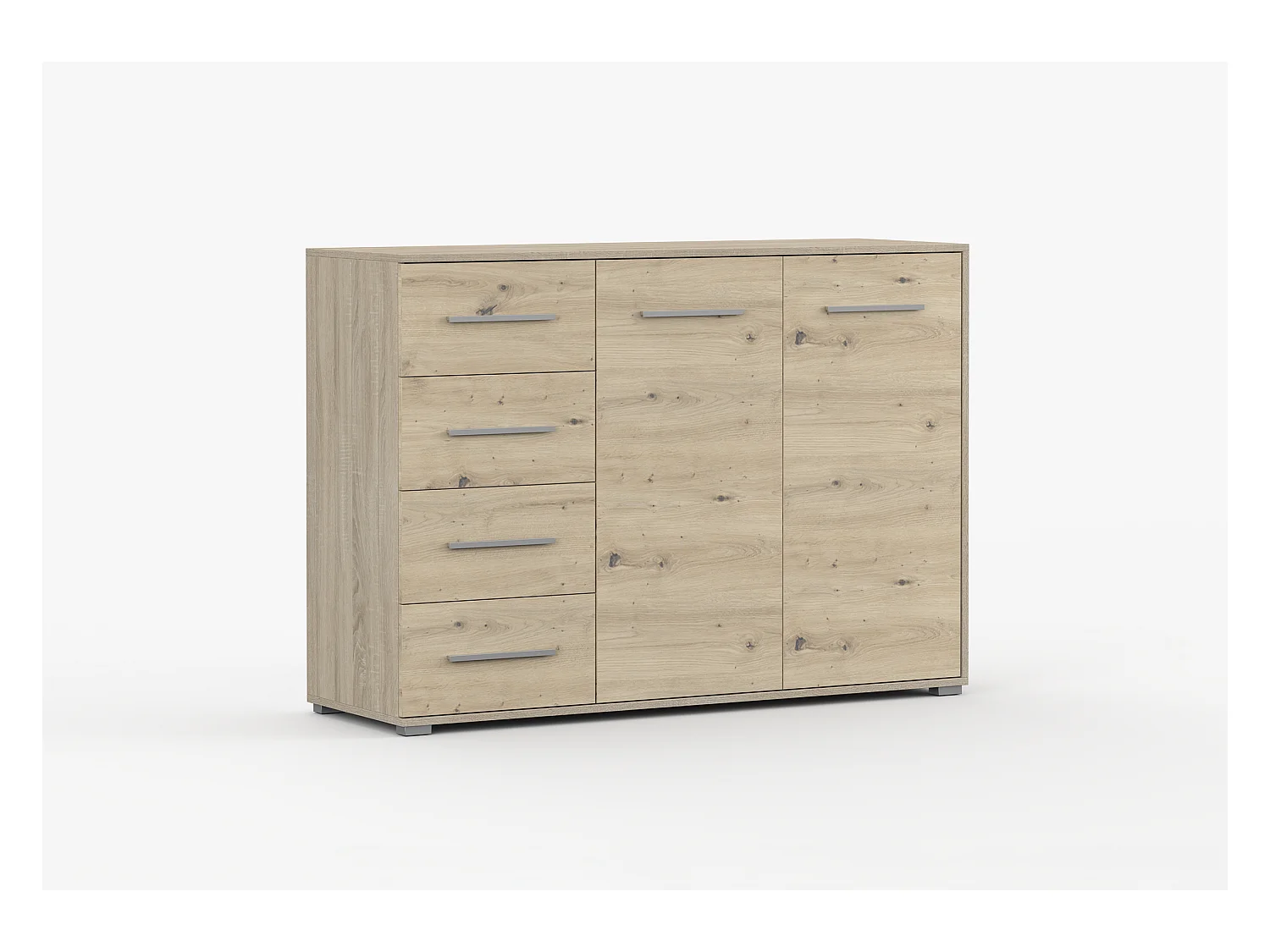 Buffet - Commode Ilario III 135 cm - Aspect mat - Chêne - Artisan