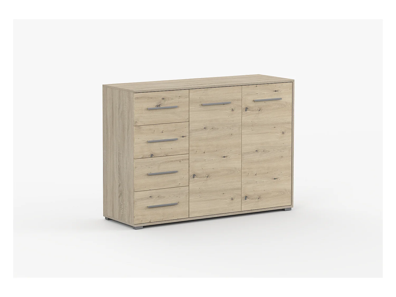 Buffet - Commode Ilario III 135 cm - Aspect mat - Chêne - Artisan