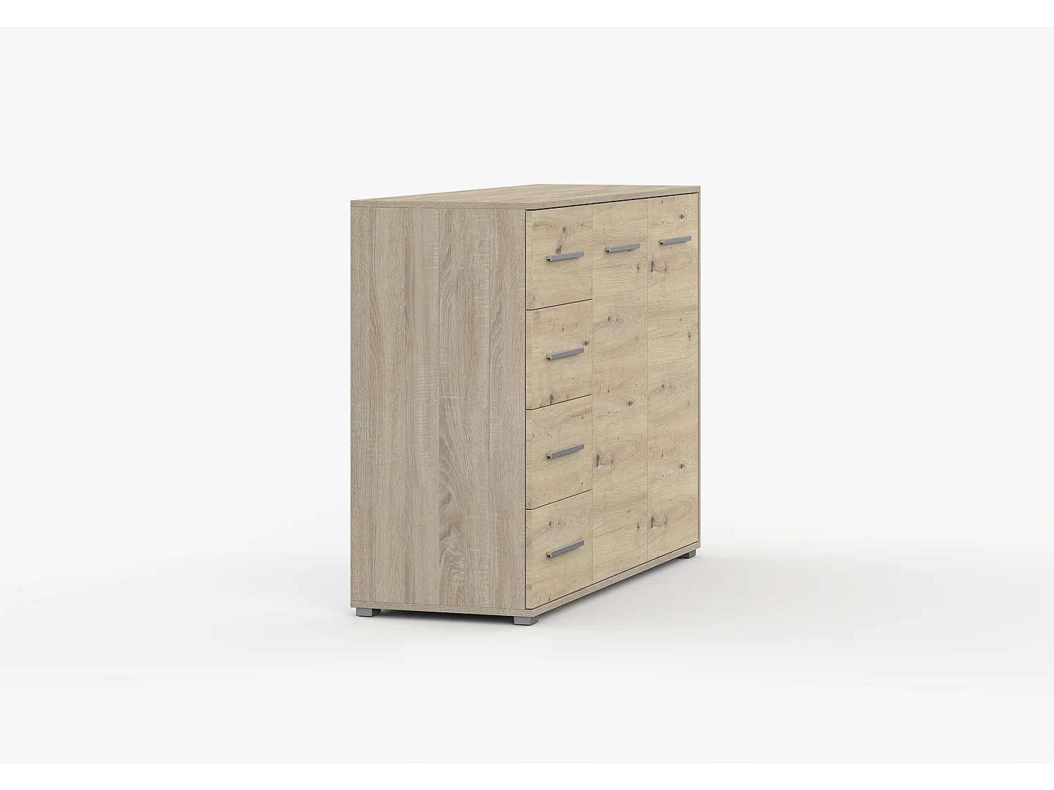 Buffet - Commode Ilario III 135 cm - Aspect mat - Chêne - Artisan