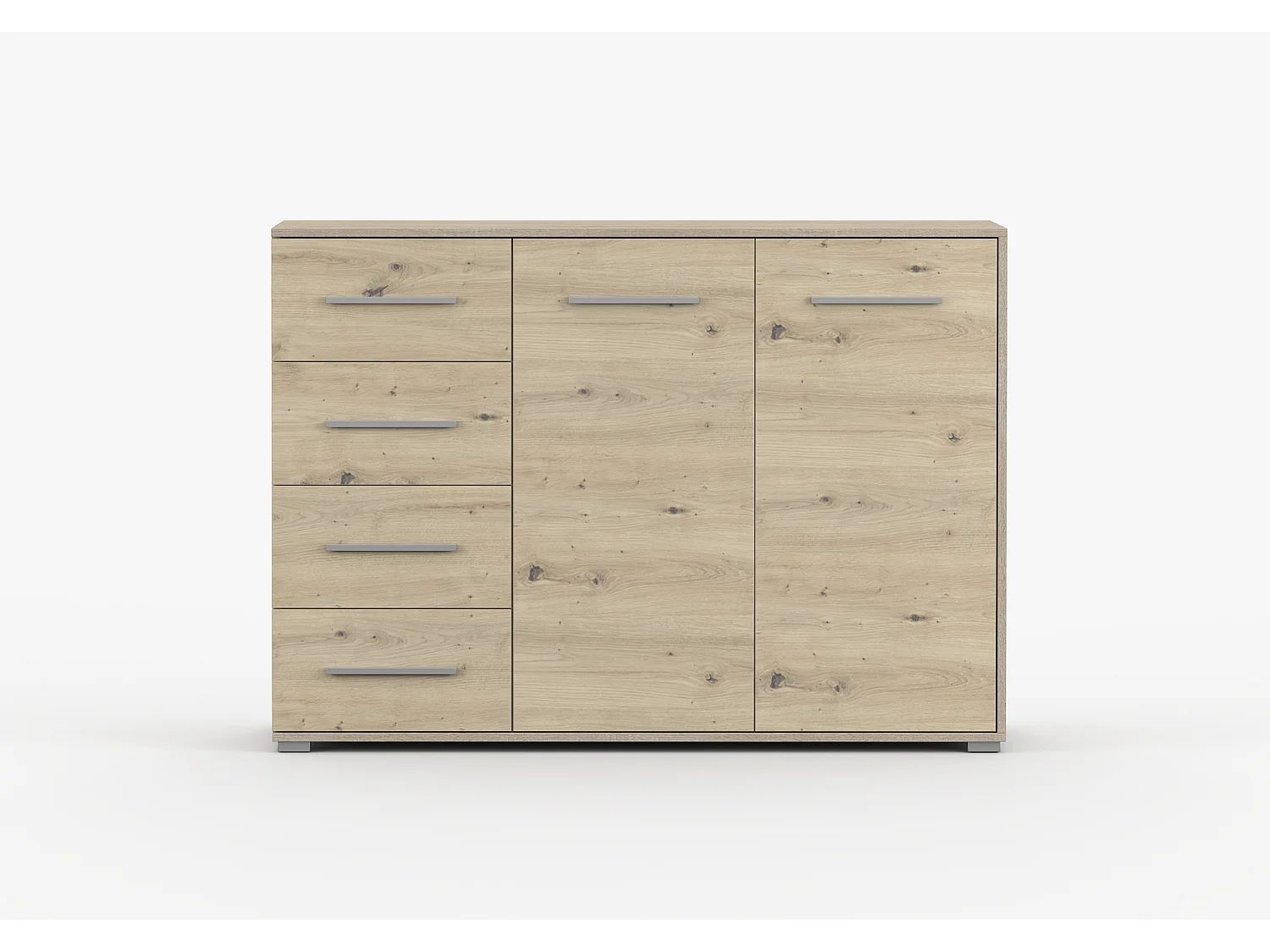 Buffet - Commode Ilario III 135 cm - Aspect mat - Chêne - Artisan