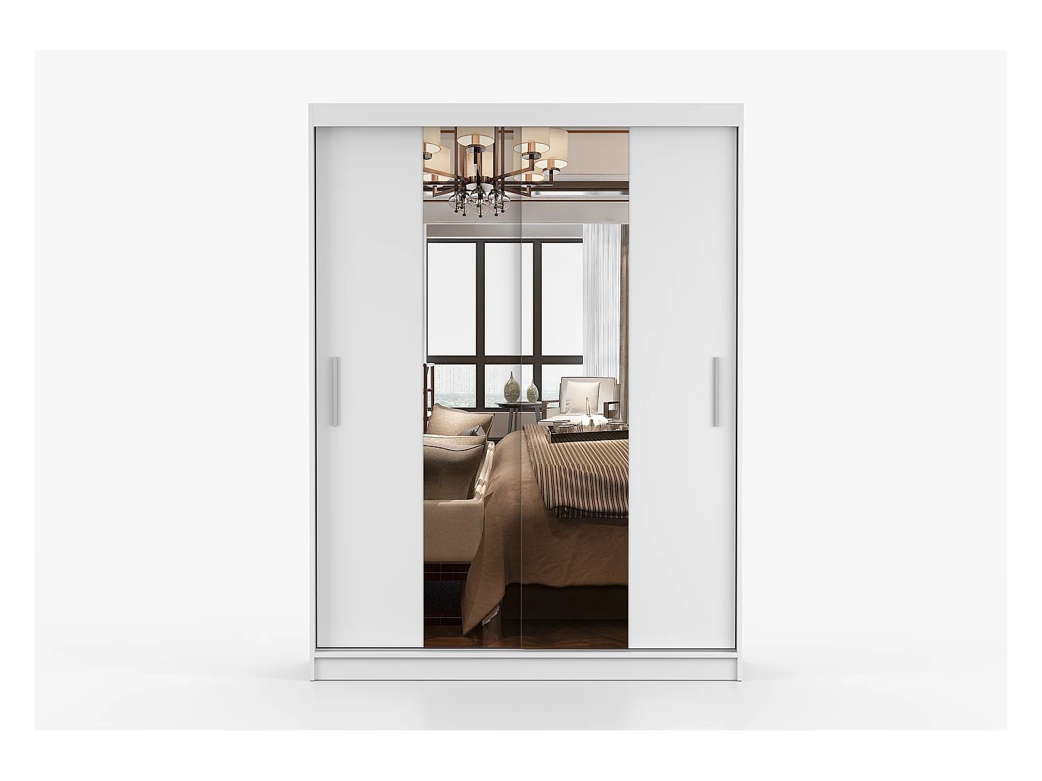 Armoire Aenora 150 cm avec miroir - Blanc