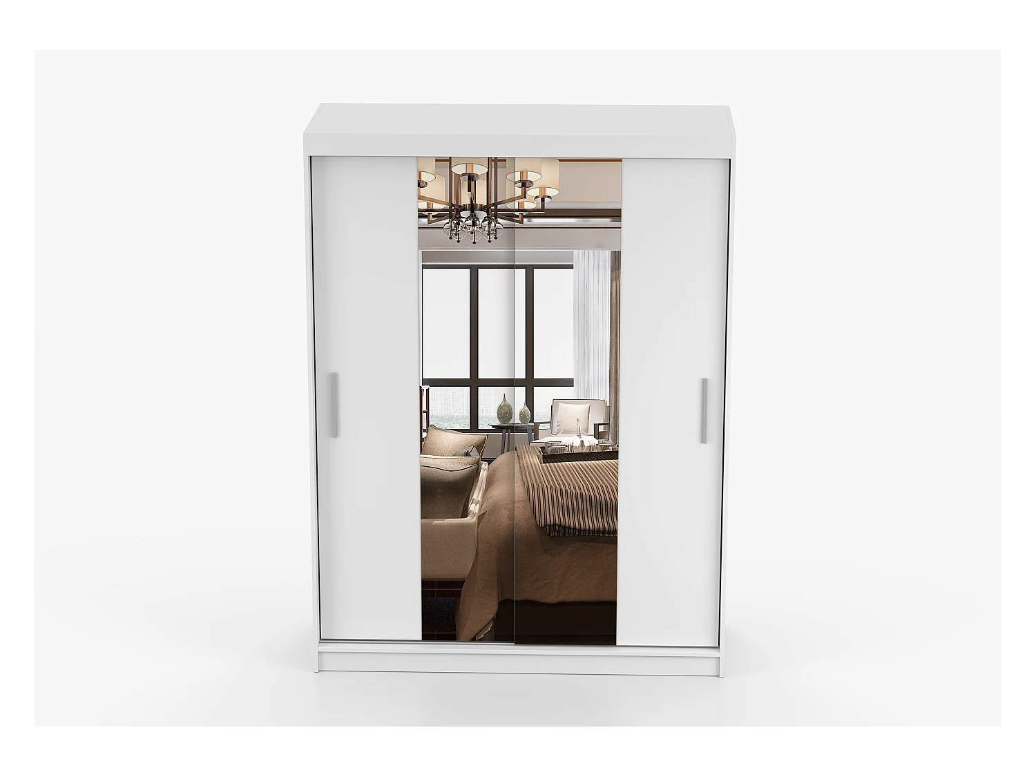 Armoire Aenora 150 cm avec miroir - Blanc