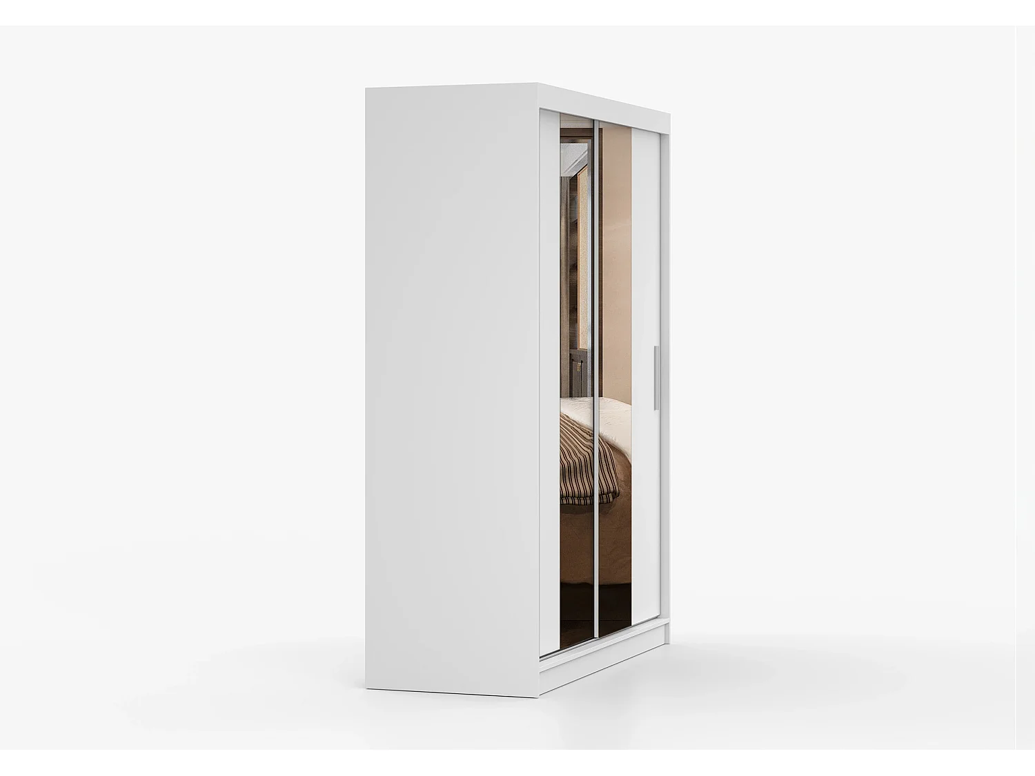Armoire Aenora 150 cm avec miroir - Blanc