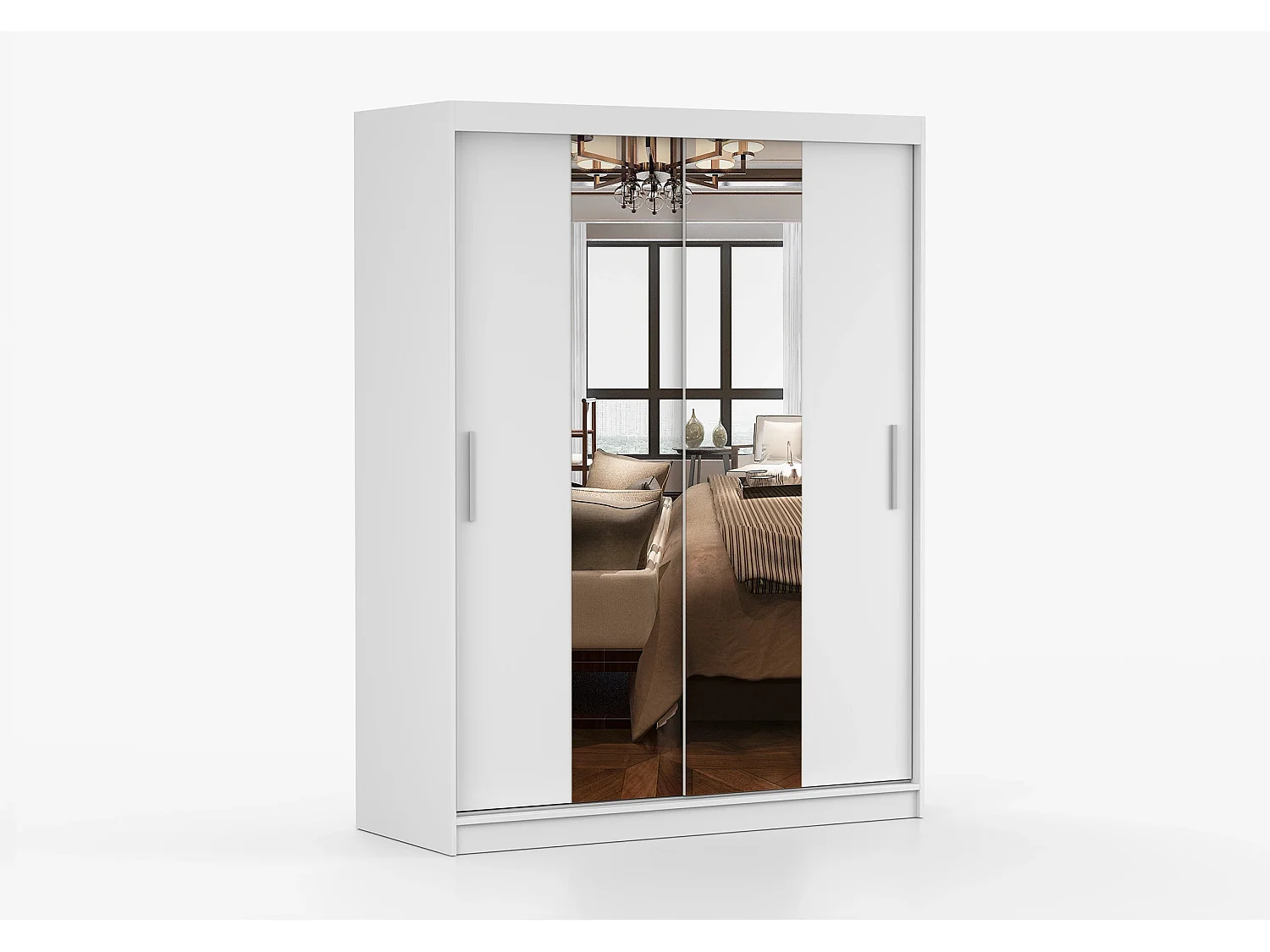 Armoire Aenora 150 cm avec miroir - Blanc