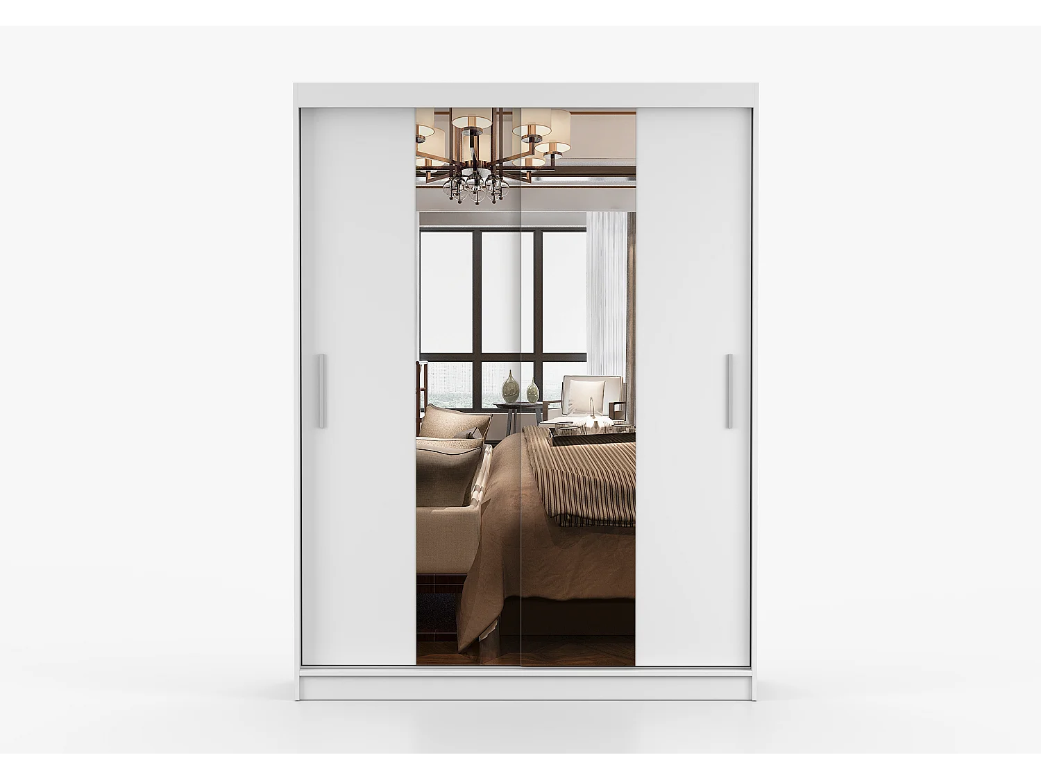 Armoire Aenora 150 cm avec miroir - Blanc