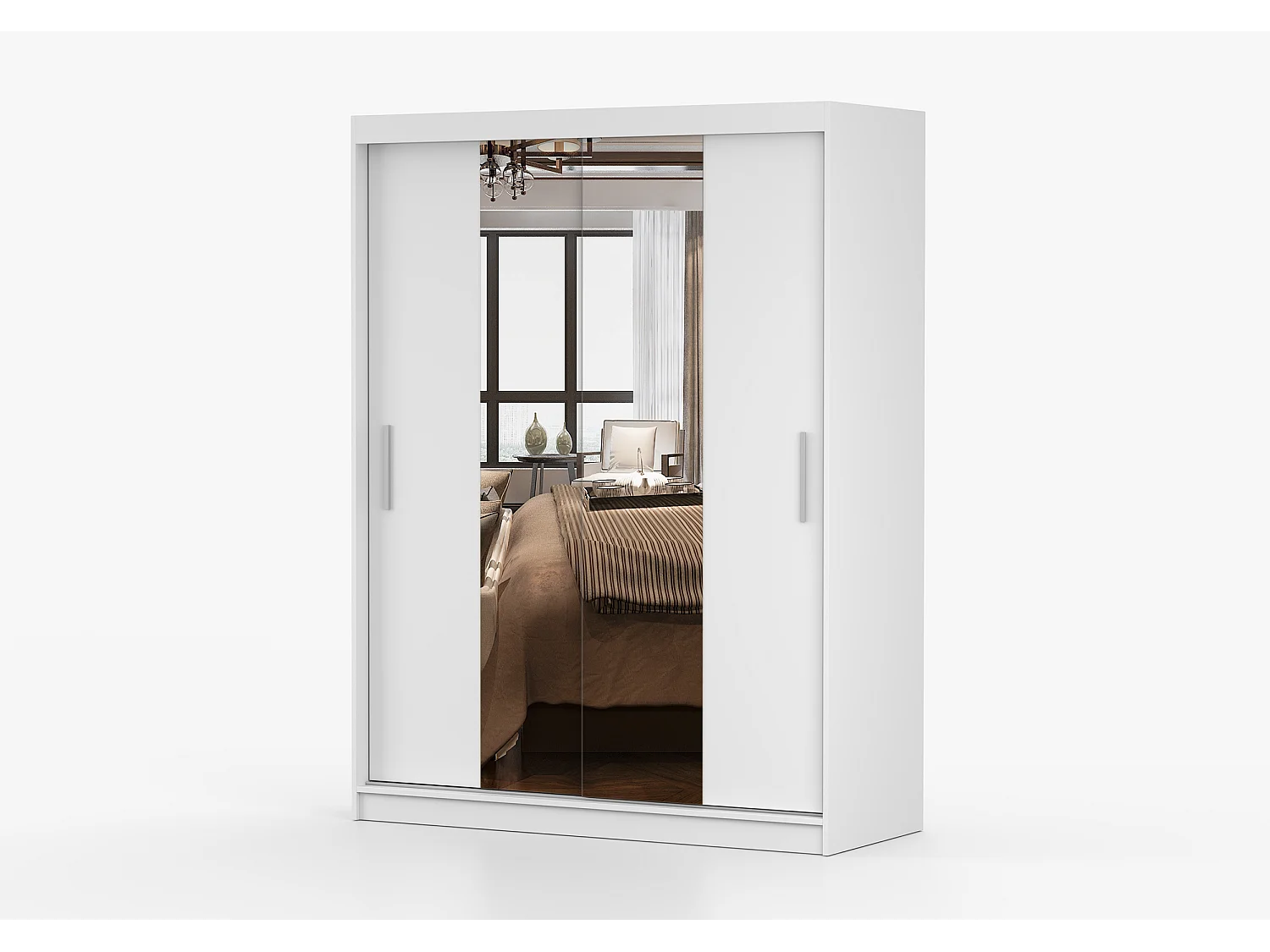 Armoire Aenora 150 cm avec miroir - Blanc