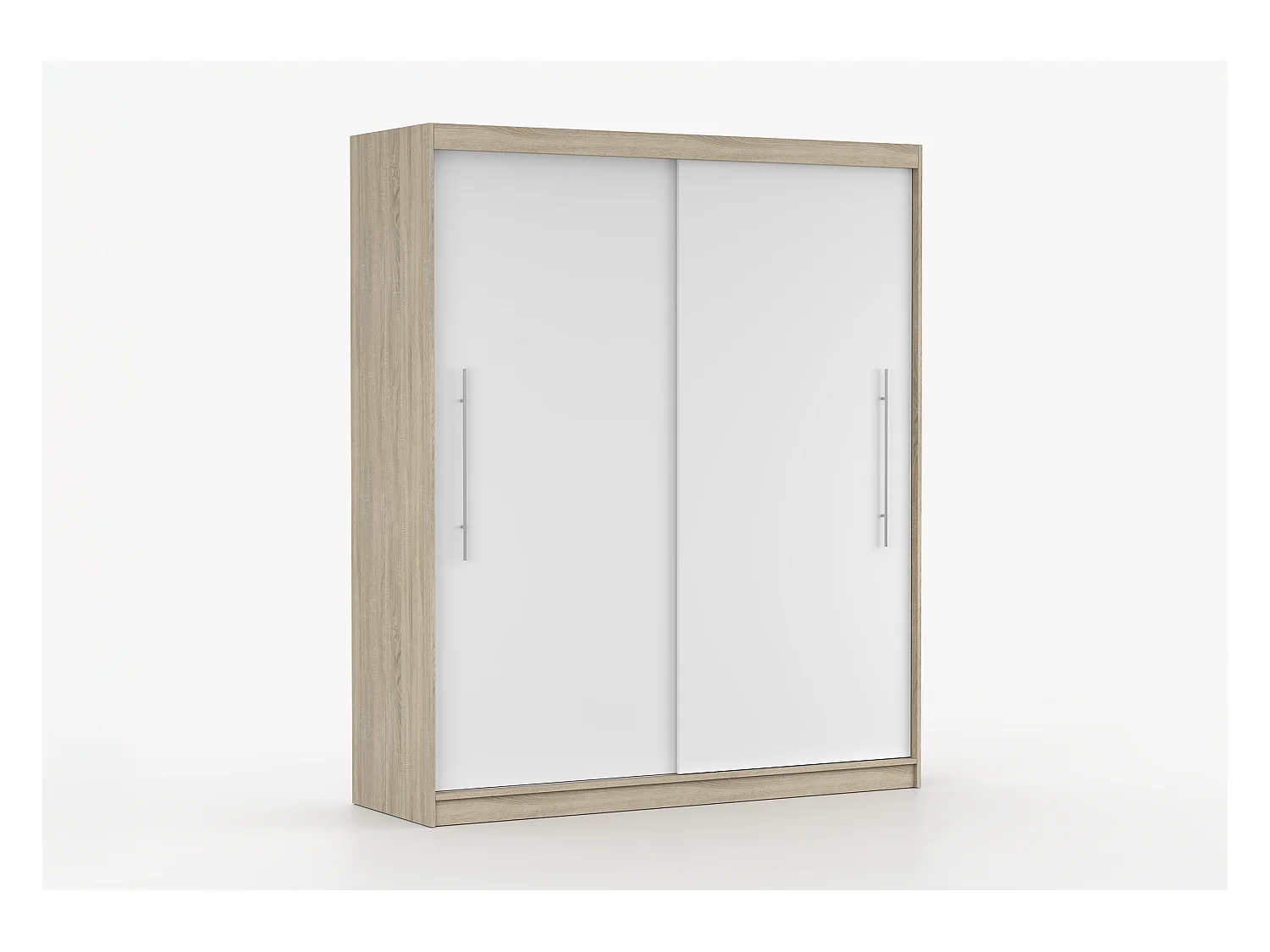Armoire Miralys 203 cm - Chêne - Blanc