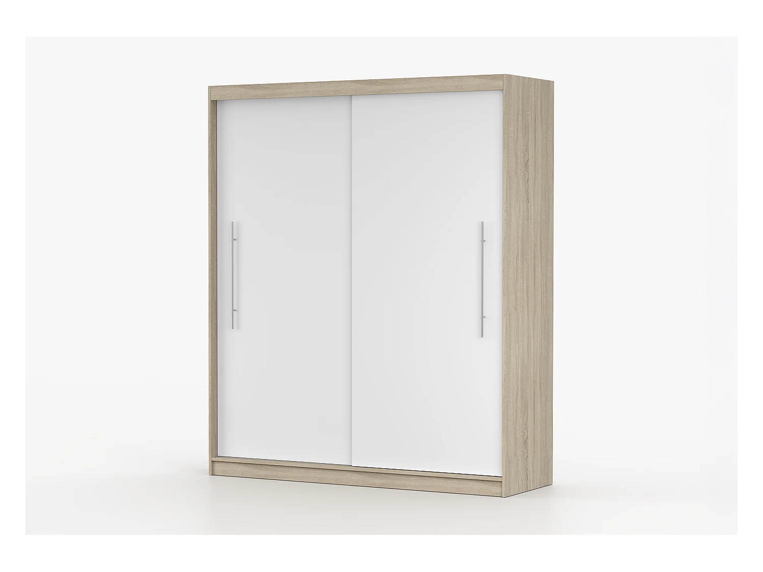 Armoire Miralys 203 cm - Chêne - Blanc