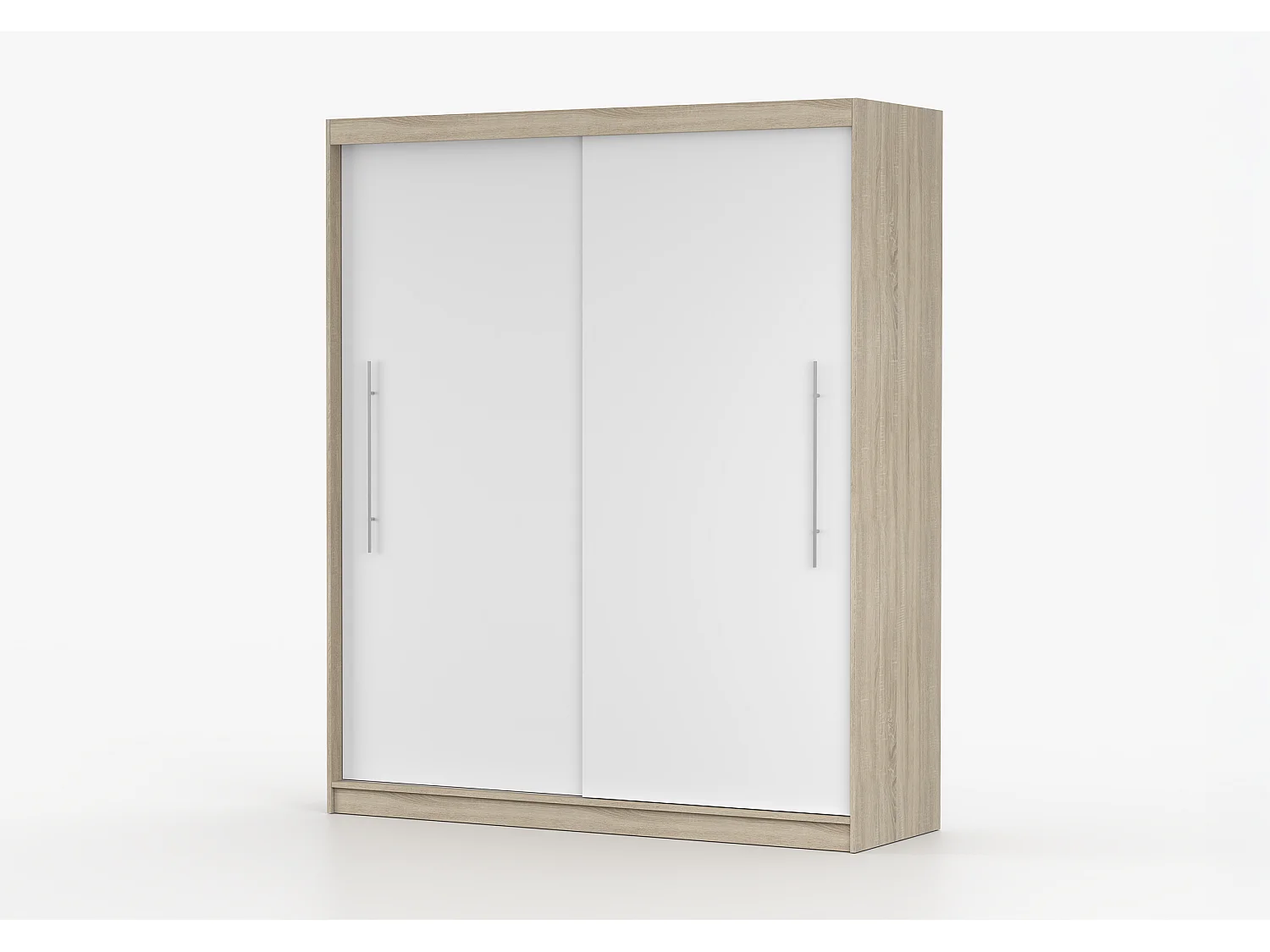 Armoire Miralys 203 cm - Chêne - Blanc