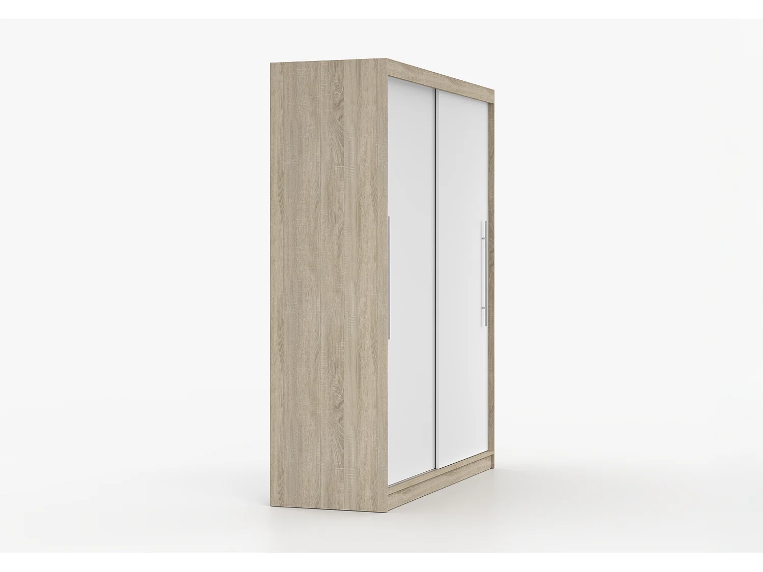 Armoire Miralys 203 cm - Chêne - Blanc