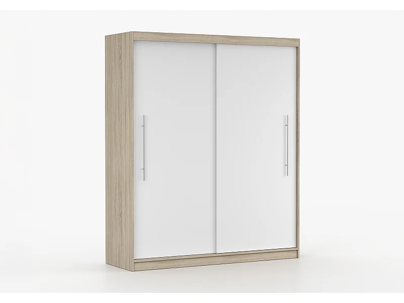 Armoire Miralys 203 cm - Chêne - Blanc