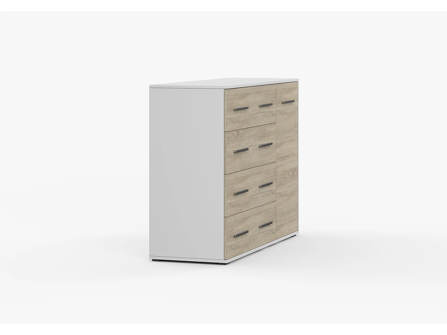 Commode Ilario II 135 cm - Blanc - Chêne