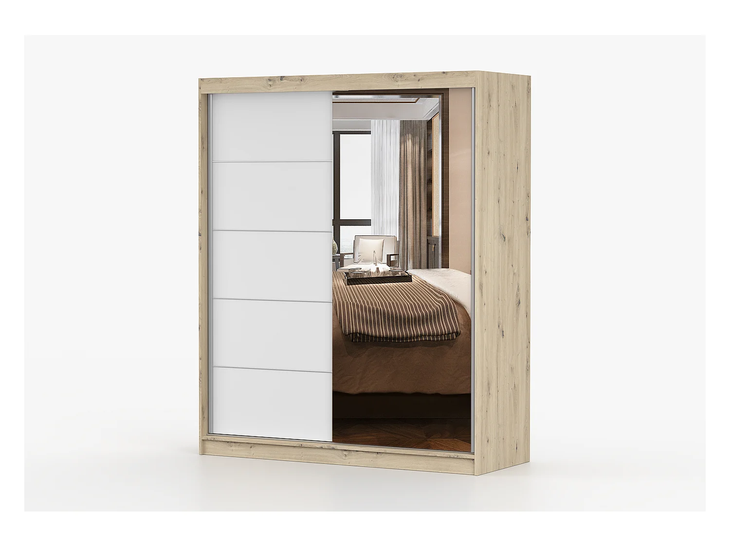 Armoire Ondine 160 cm avec miroir - Artisan - Blanc