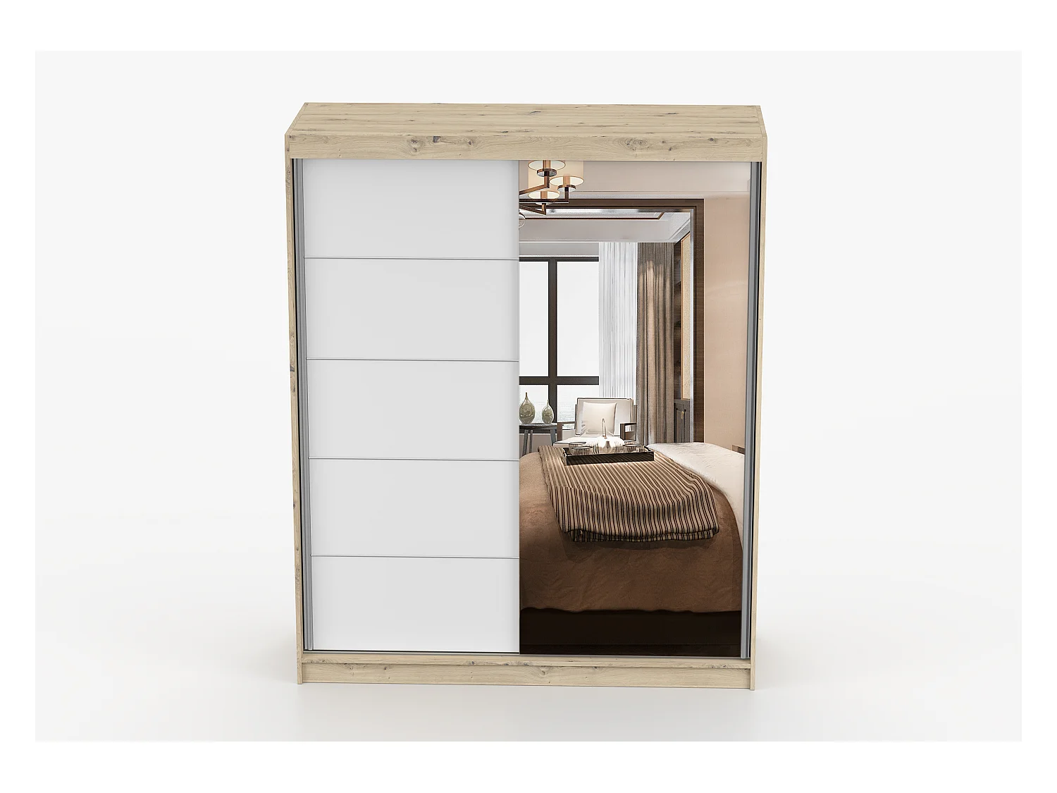 Armoire Ondine 160 cm avec miroir - Artisan - Blanc