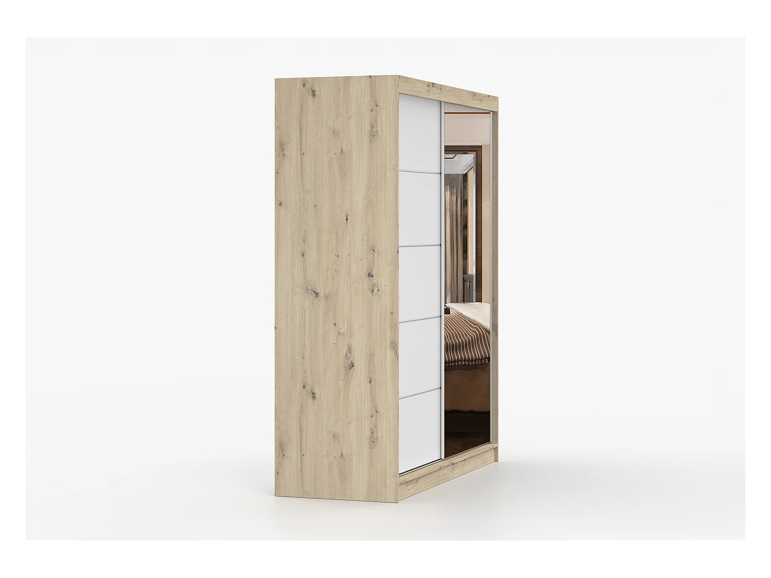 Armoire Ondine 160 cm avec miroir - Artisan - Blanc