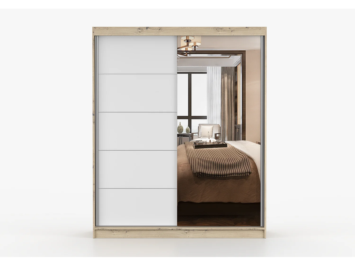 Armoire Ondine 160 cm avec miroir - Artisan - Blanc