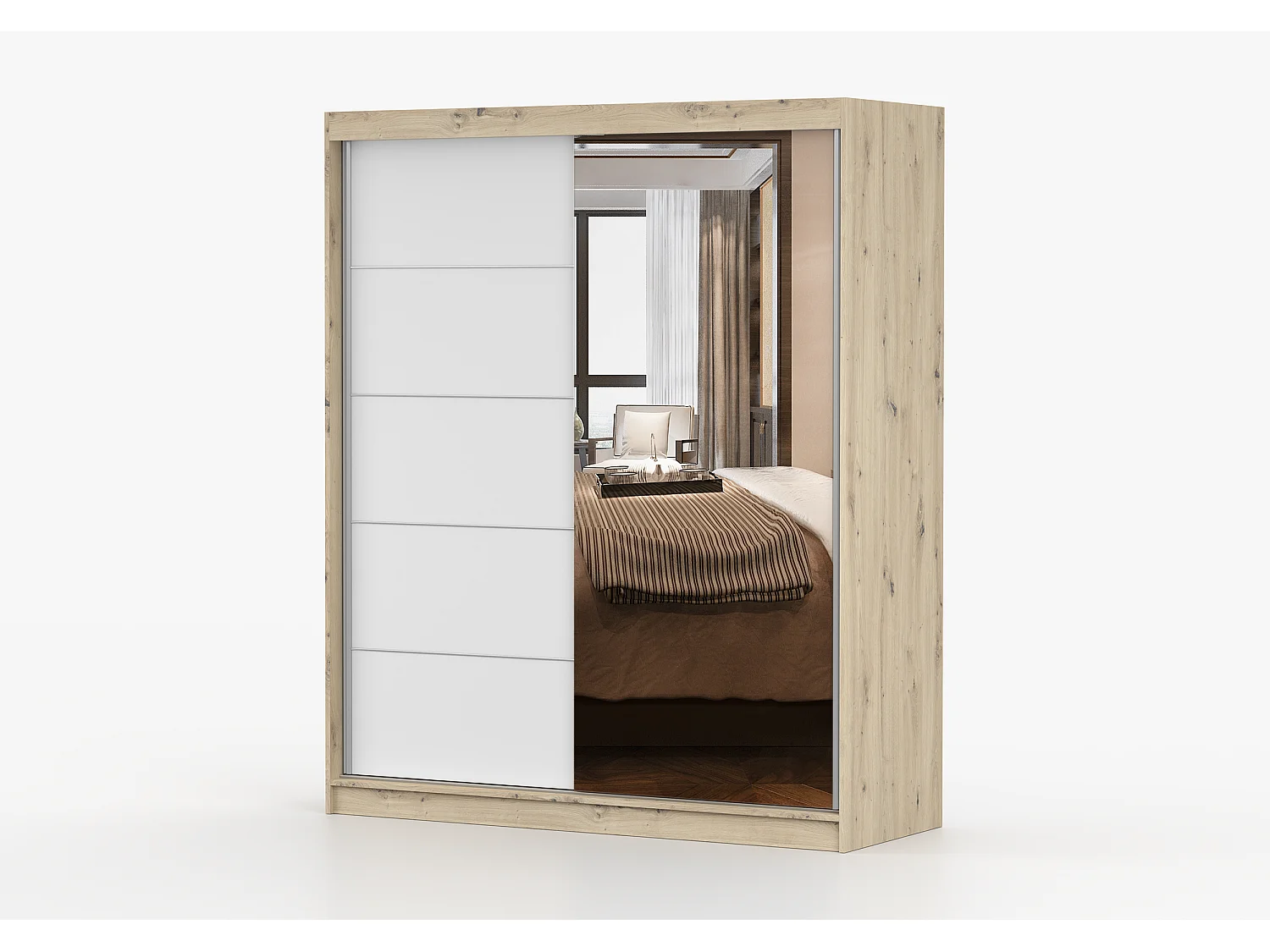 Armoire Ondine 160 cm avec miroir - Artisan - Blanc