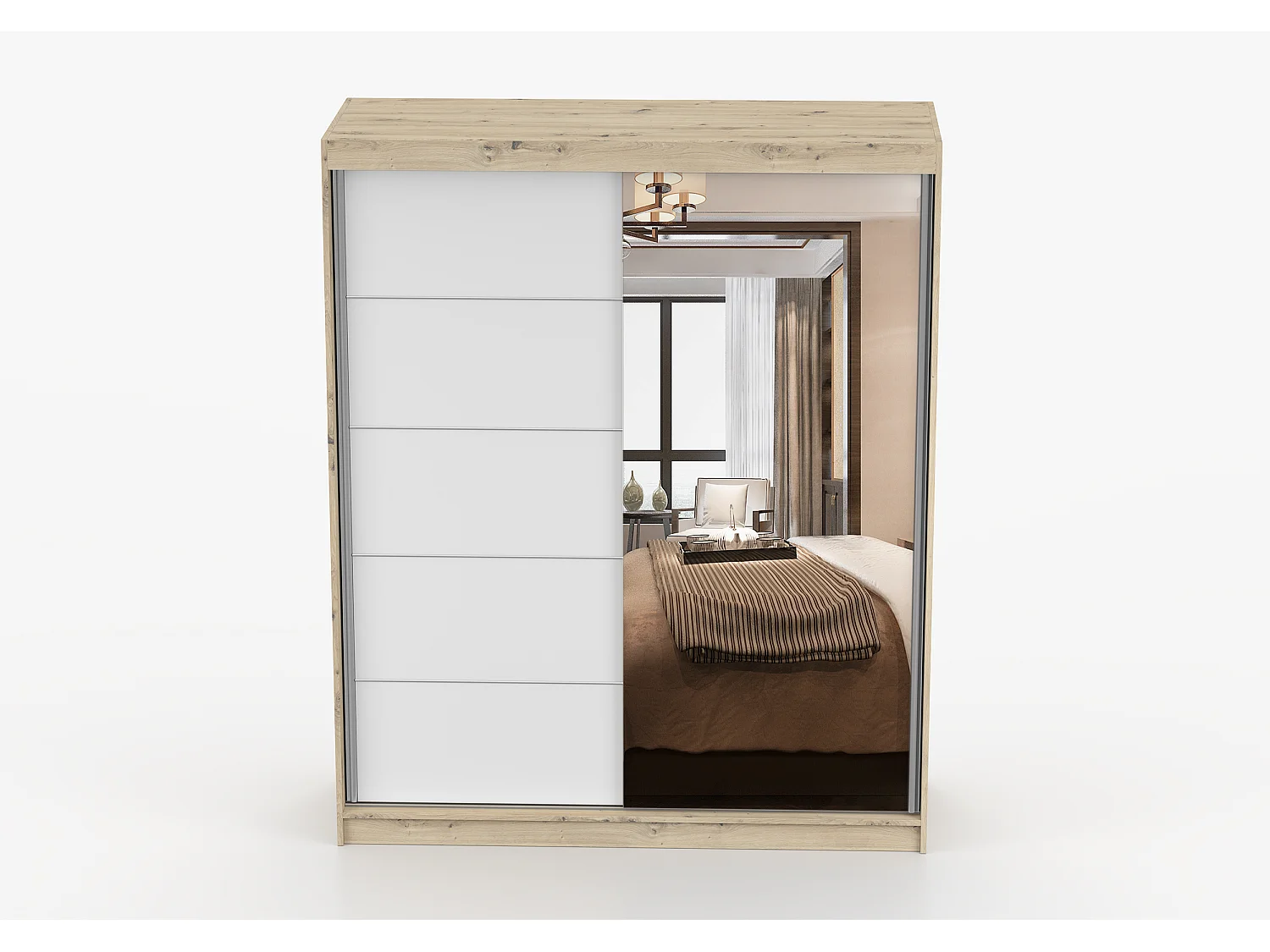 Armoire Ondine 160 cm avec miroir - Artisan - Blanc
