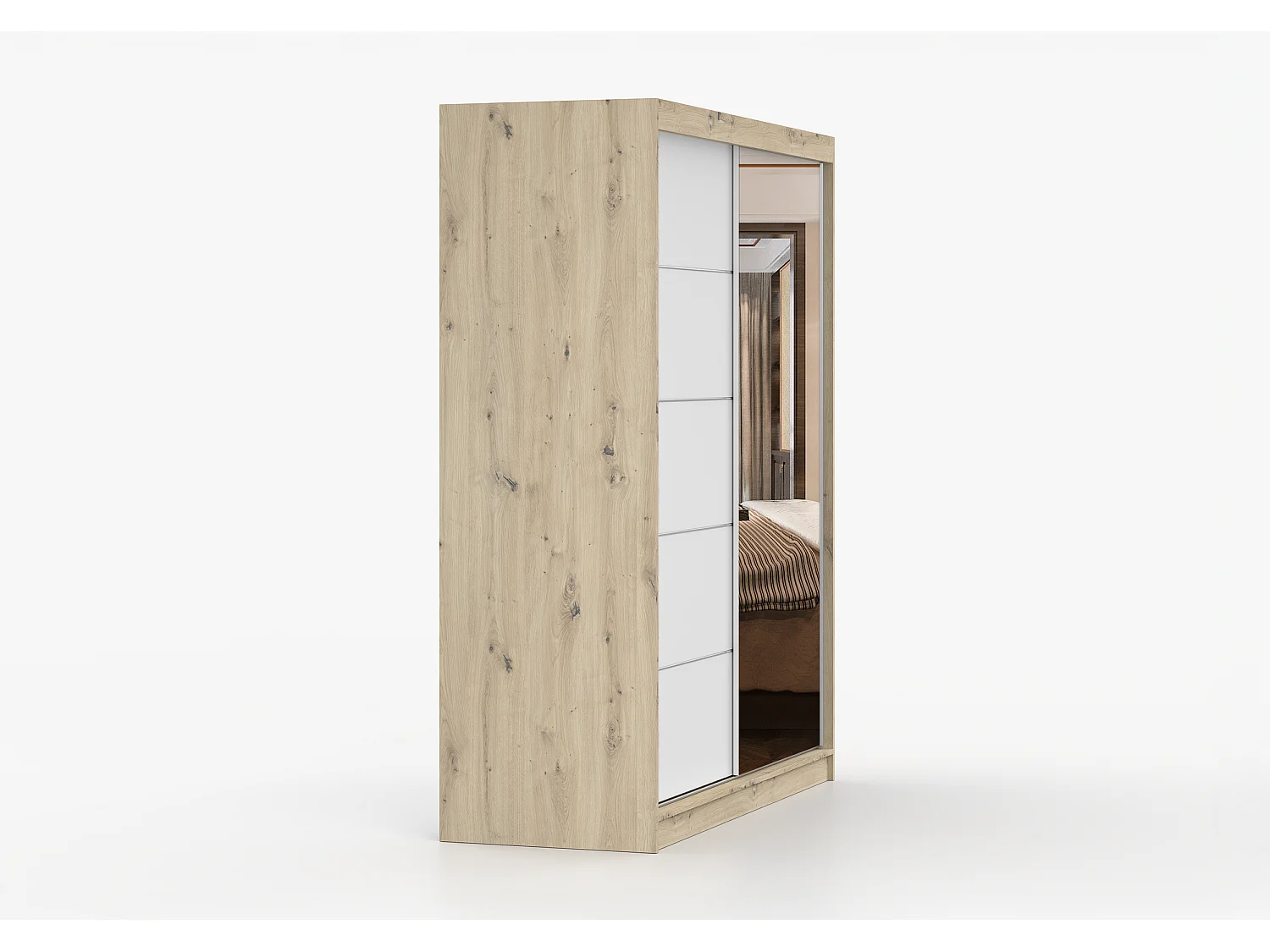 Armoire Ondine 160 cm avec miroir - Artisan - Blanc