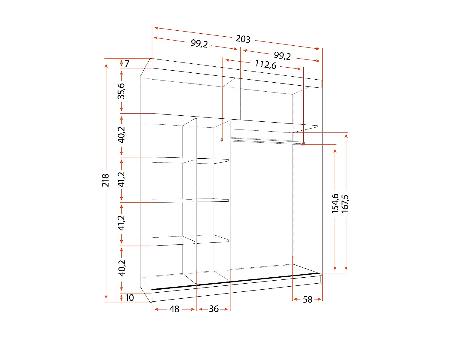 Armoire Miralys 203 cm - Chêne
