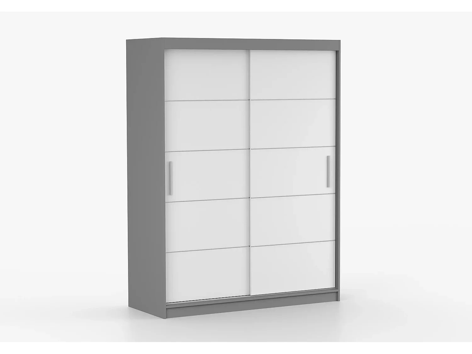 Armoire Aliona 150 cm - Gris - Blanc