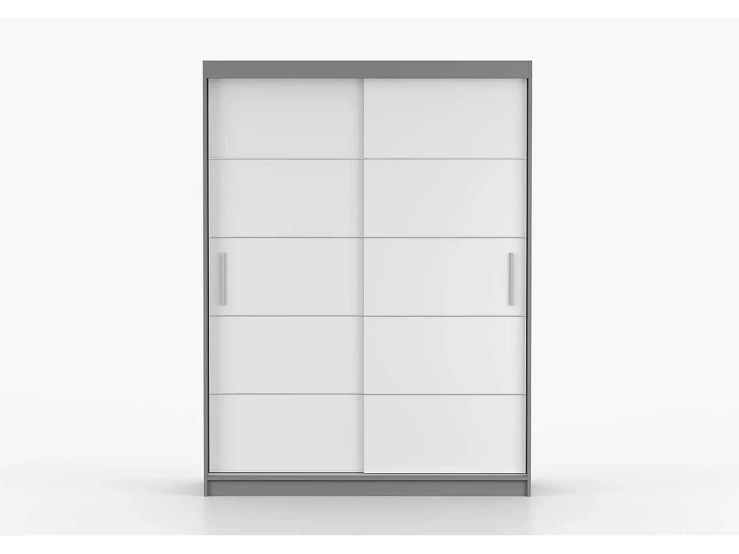 Armoire Aliona 150 cm - Gris - Blanc