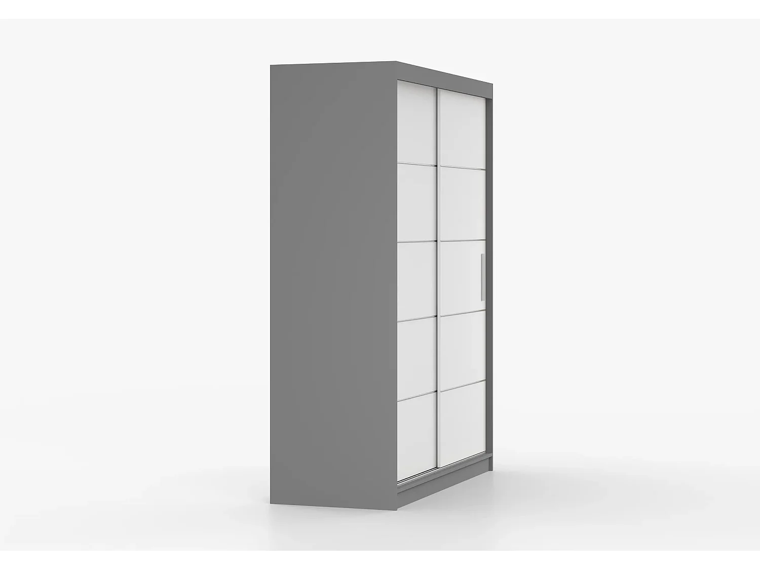 Armoire Aliona 150 cm - Gris - Blanc