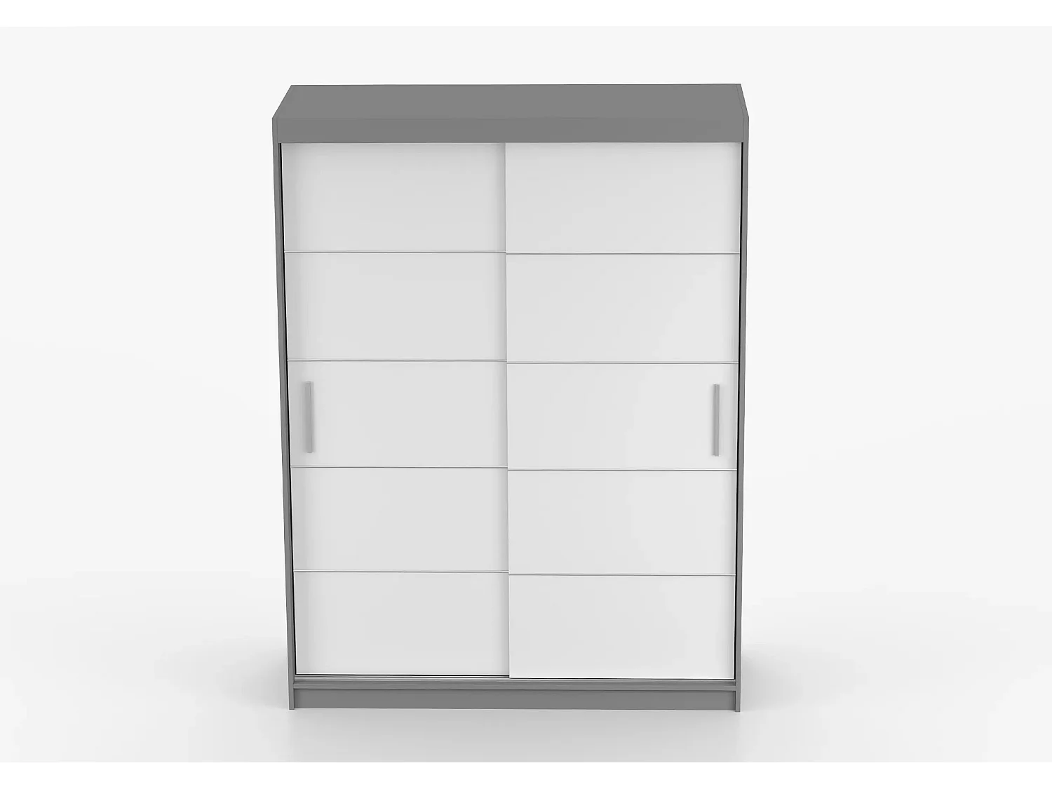 Armoire Aliona 150 cm - Gris - Blanc