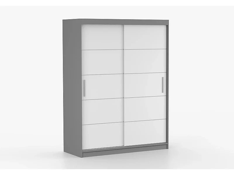 Armoire Aliona 150 cm - Gris - Blanc