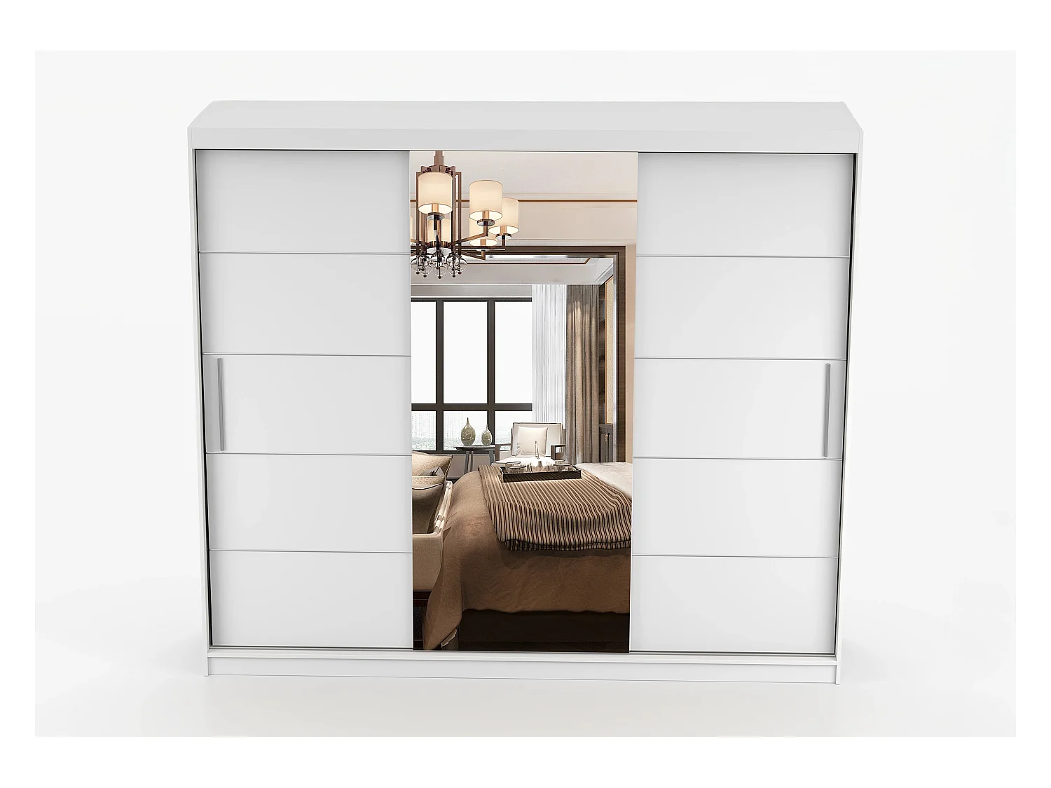 Armoire Théana avec miroir 250 cm - Blanc