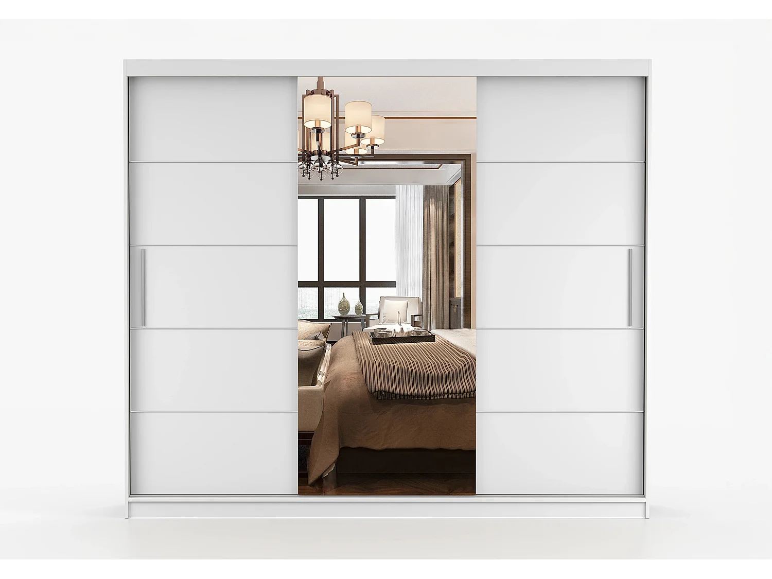 Armoire Théana avec miroir 250 cm - Blanc