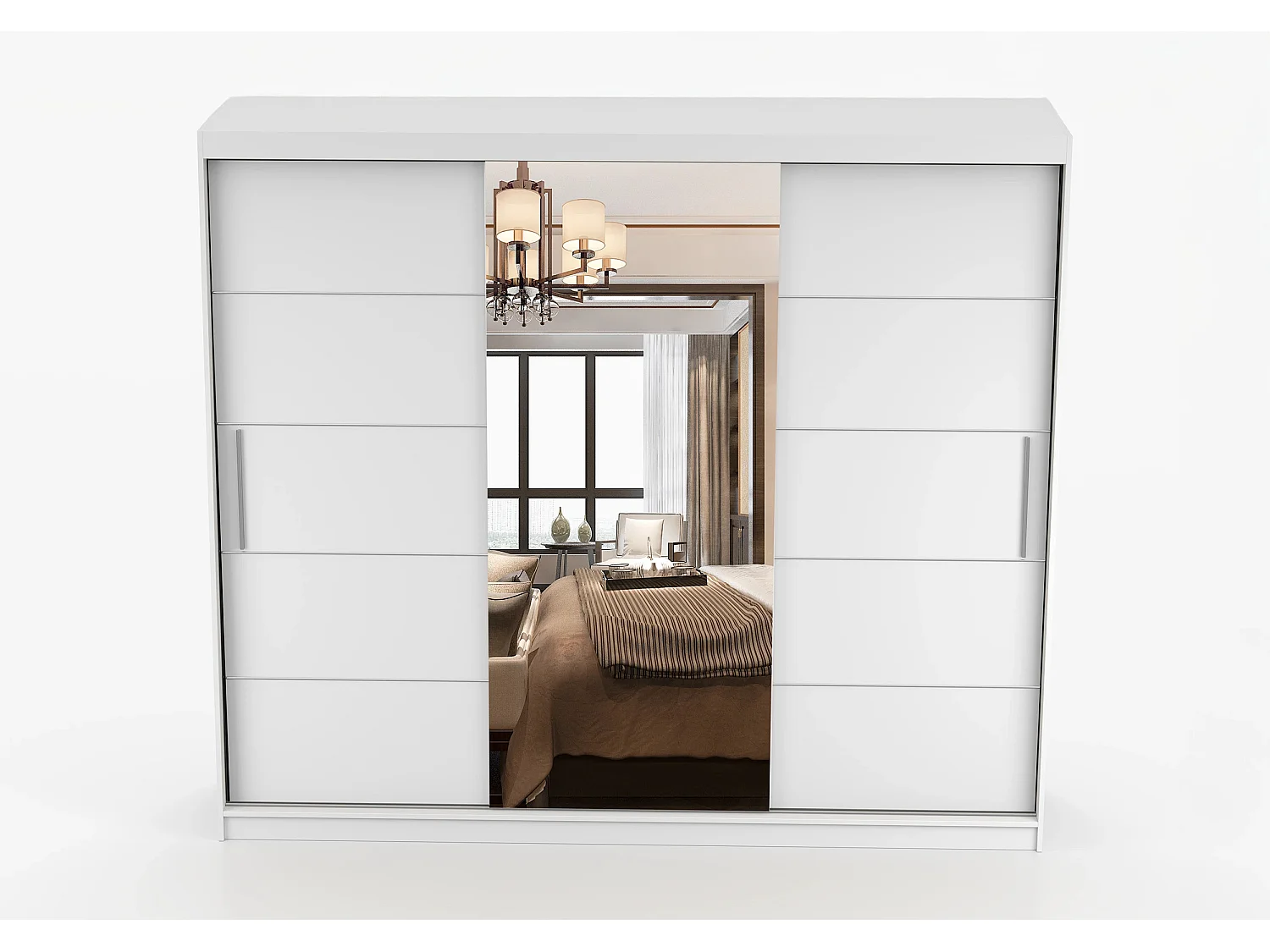 Armoire Théana avec miroir 250 cm - Blanc