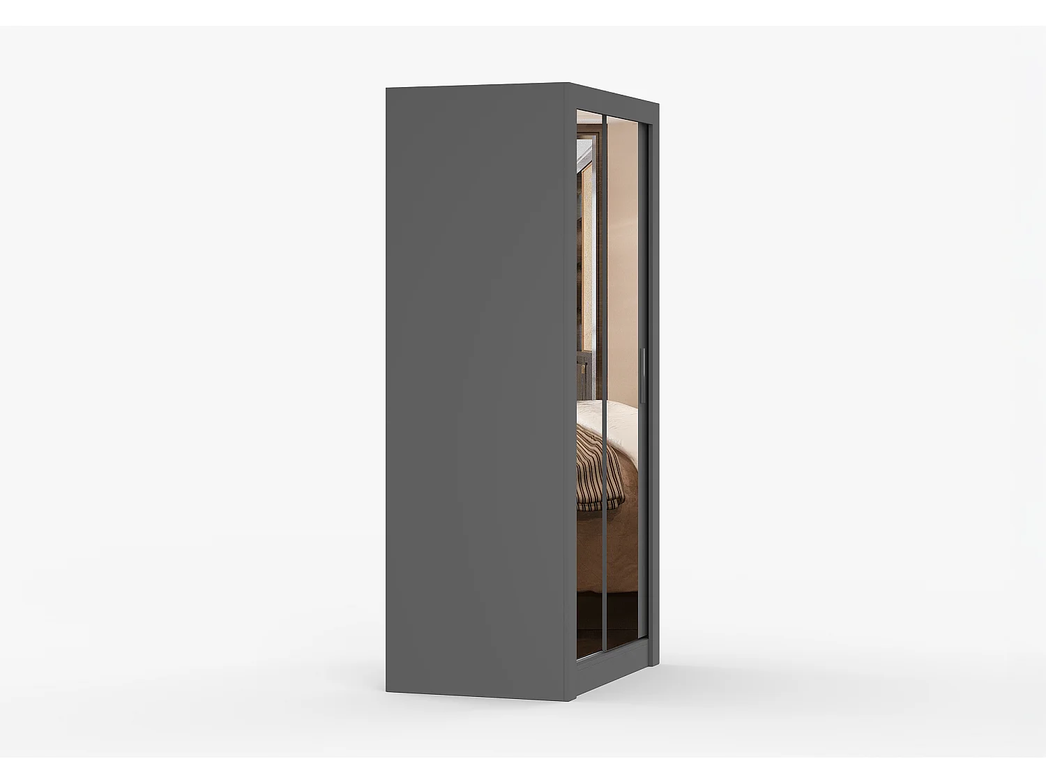 Armoire Moira 100 cm avec miroir - Gris