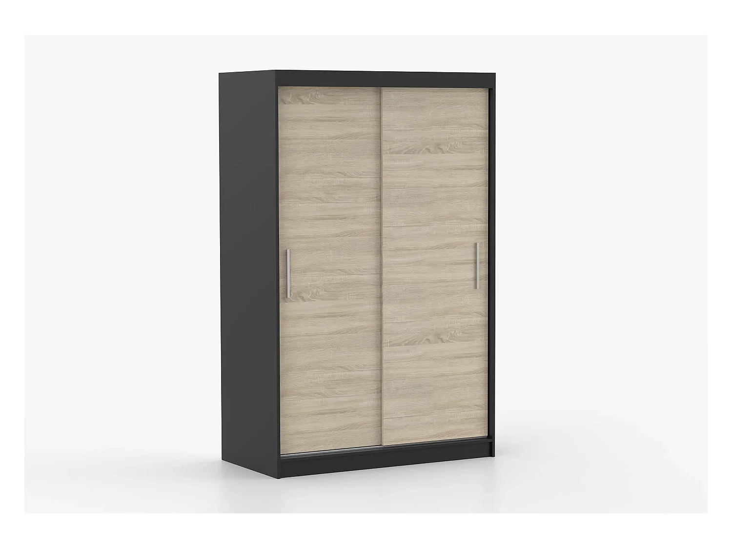 Armoire Yvaé 120 cm - Noir - Chêne
