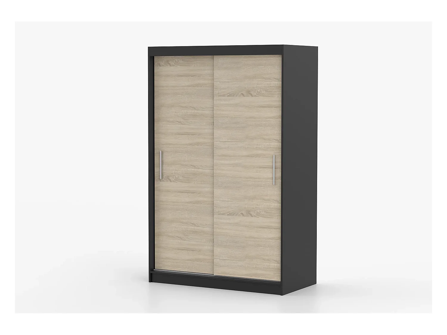 Armoire Yvaé 120 cm - Noir - Chêne