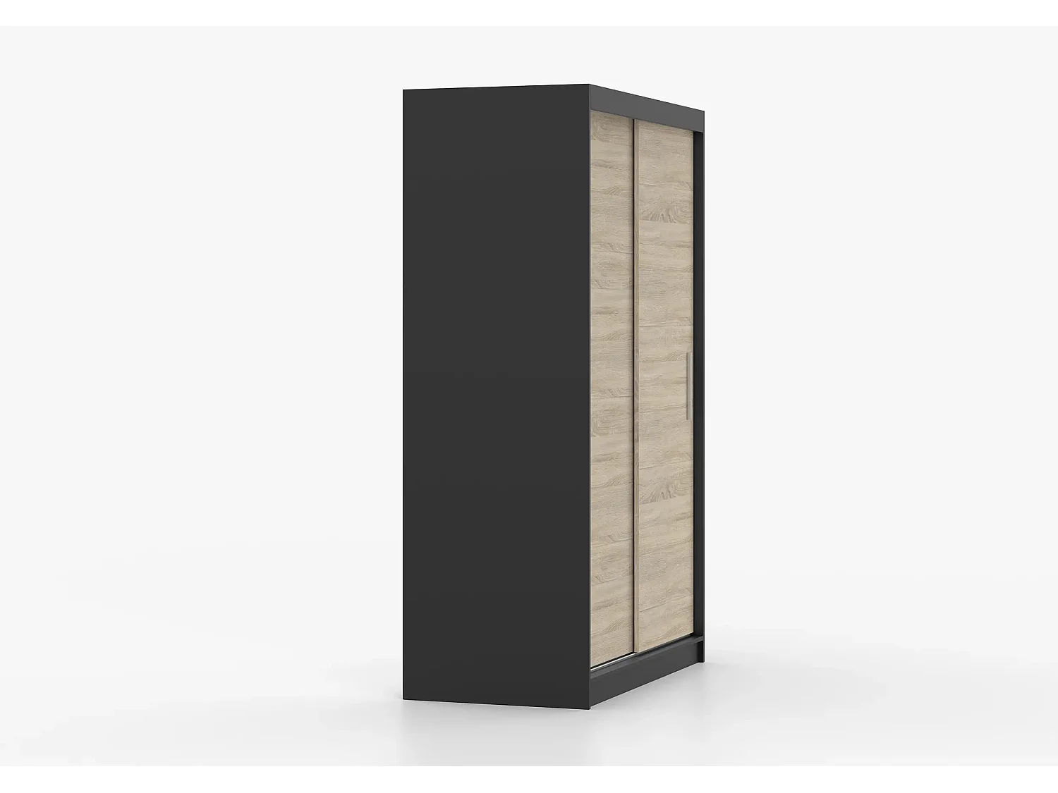 Armoire Yvaé 120 cm - Noir - Chêne