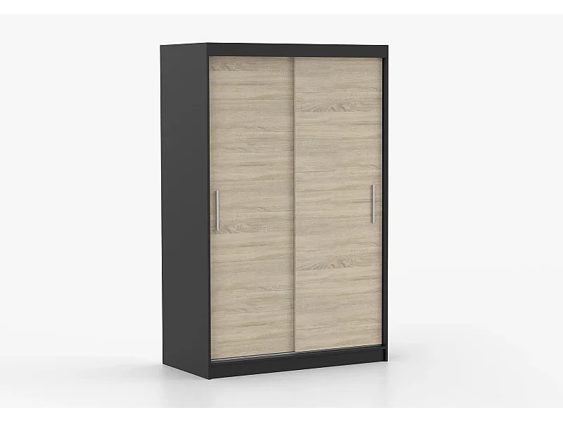 Armoire Yvaé 120 cm - Noir - Chêne