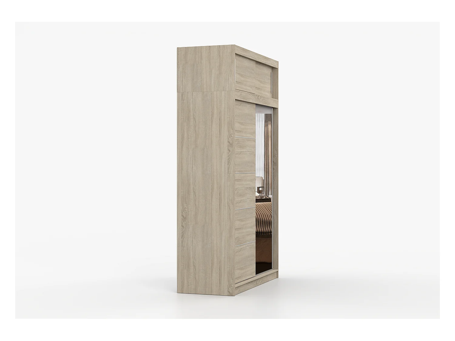 Armoire avec extension Faella 150 cm avec miroir - Chêne