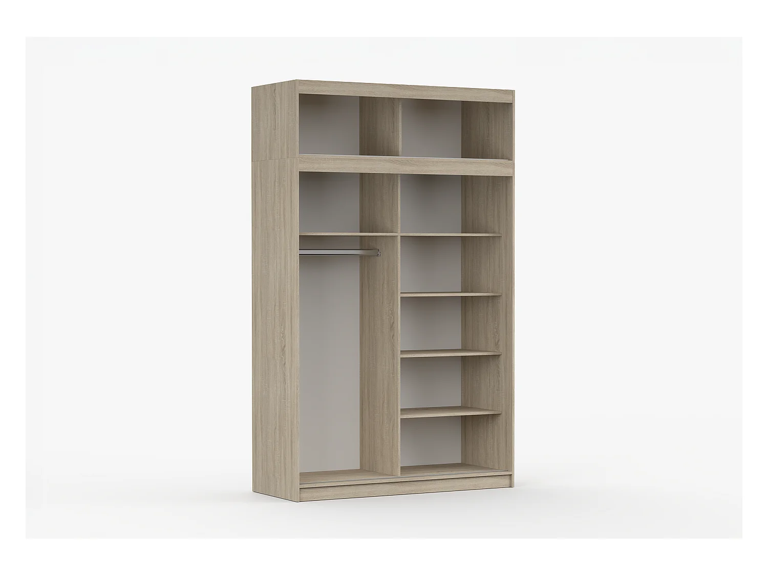 Armoire avec extension Faella 150 cm avec miroir - Chêne