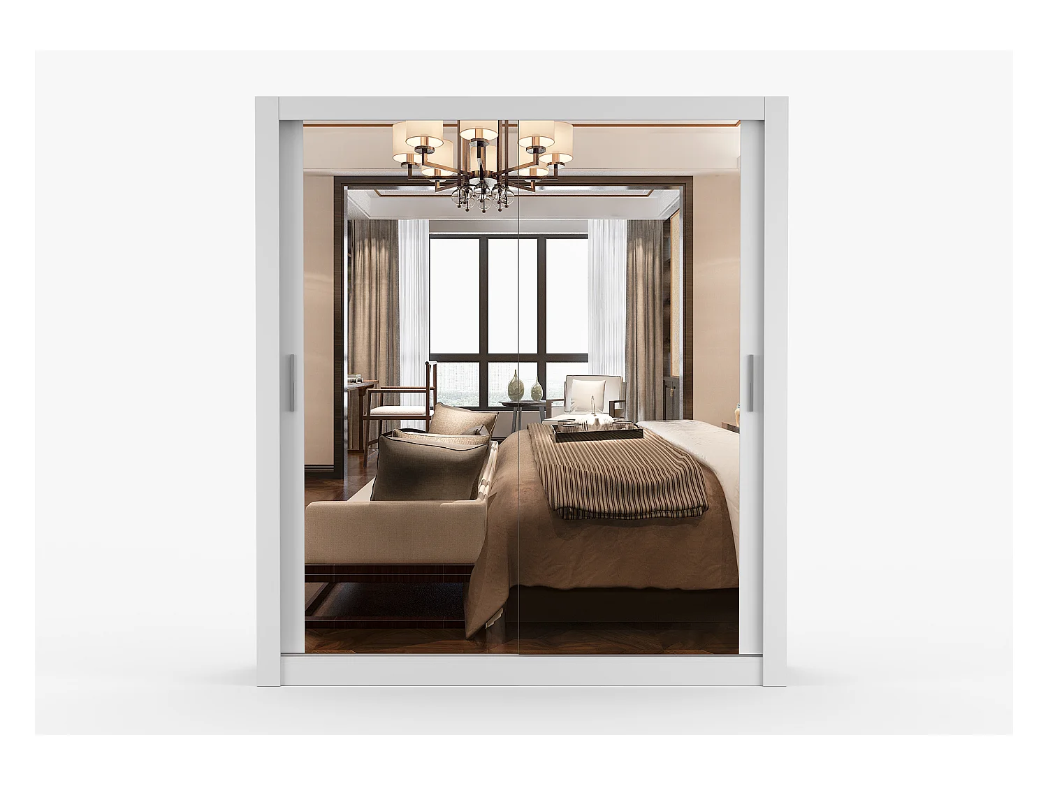 Armoire Miro 180 cm avec miroir - Blanc