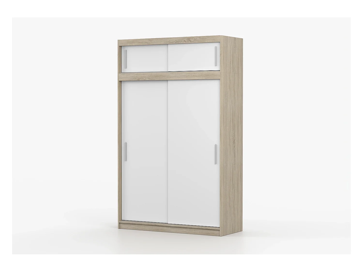Armoire avec extension Bellina 150 cm - Chêne - Blanc
