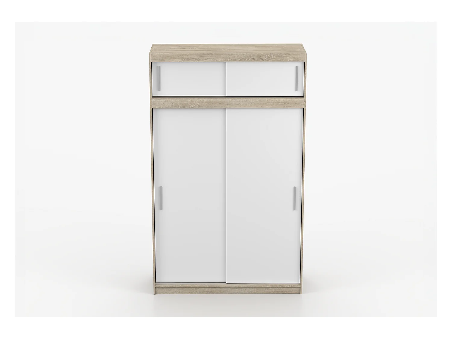 Armoire avec extension Bellina 150 cm - Chêne - Blanc