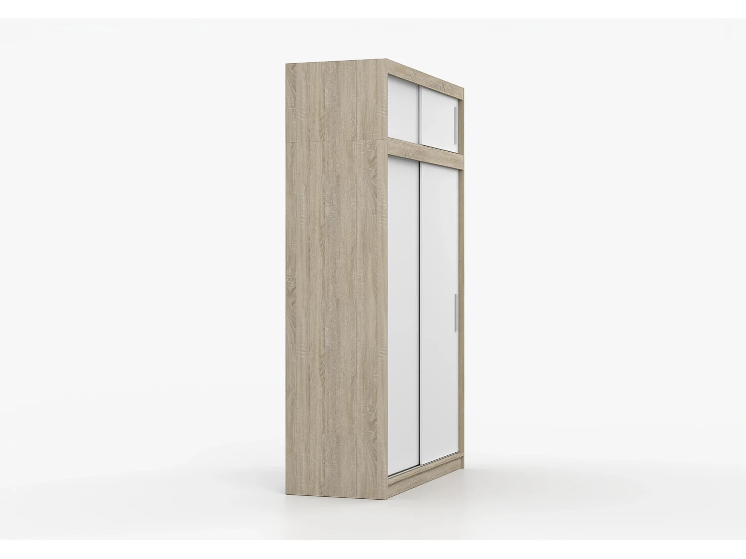 Armoire avec extension Bellina 150 cm - Chêne - Blanc