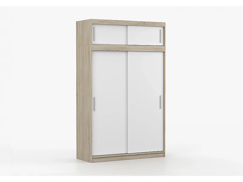 Armoire avec extension Bellina 150 cm - Chêne - Blanc