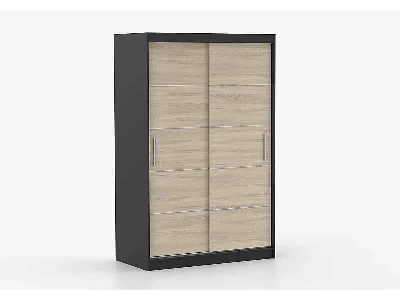 Armoire Lilwenn 120 - Noir - Chêne